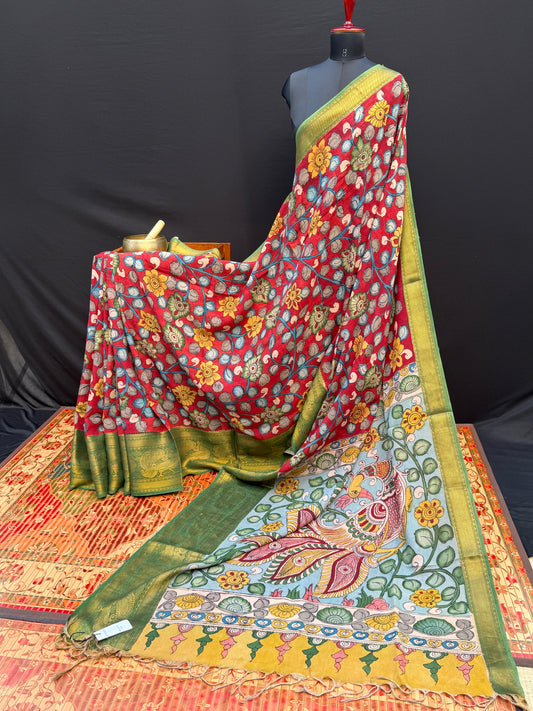 Silkcotton Penkalamkari Saree