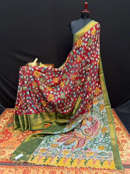Silkcotton Penkalamkari Saree