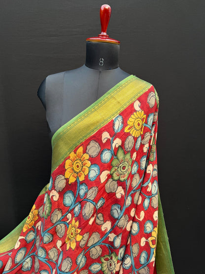 Silkcotton Penkalamkari Saree