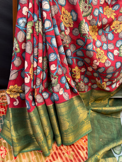Silkcotton Penkalamkari Saree
