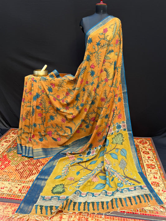 Silkcotton Penkalamkari Saree