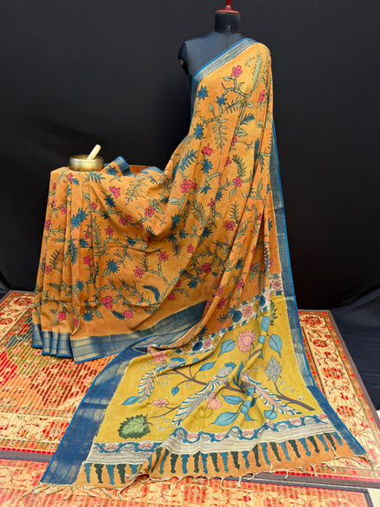 Silkcotton Penkalamkari Saree