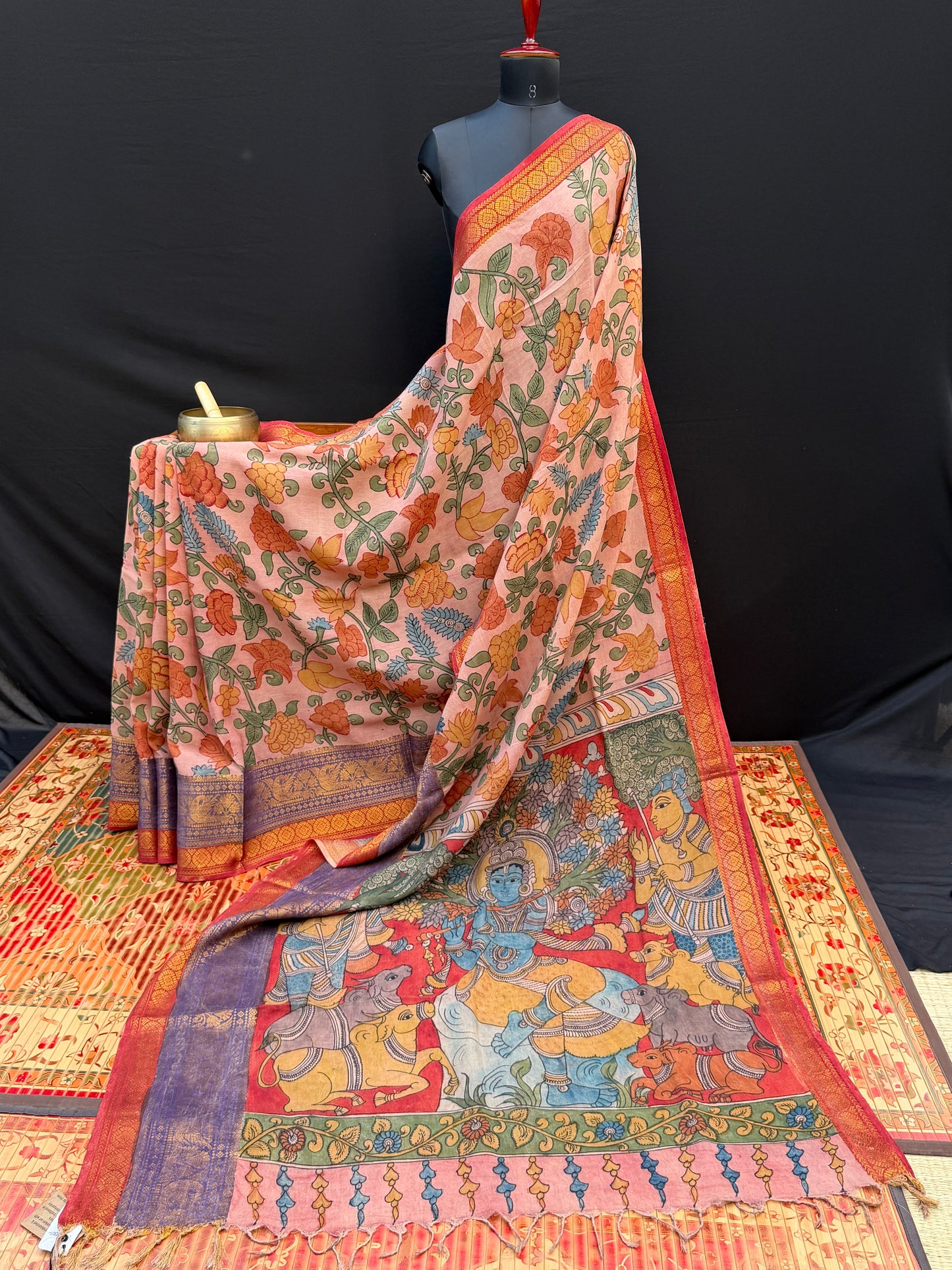 Silkcotton Penkalamkari Saree