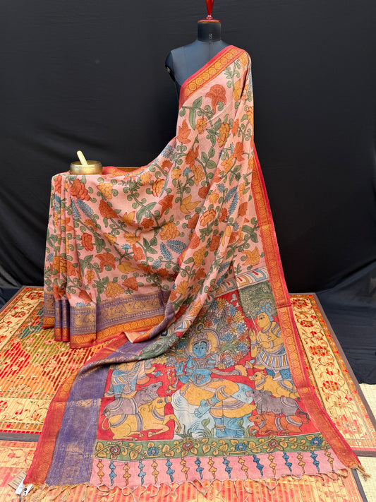 Silkcotton Penkalamkari Saree