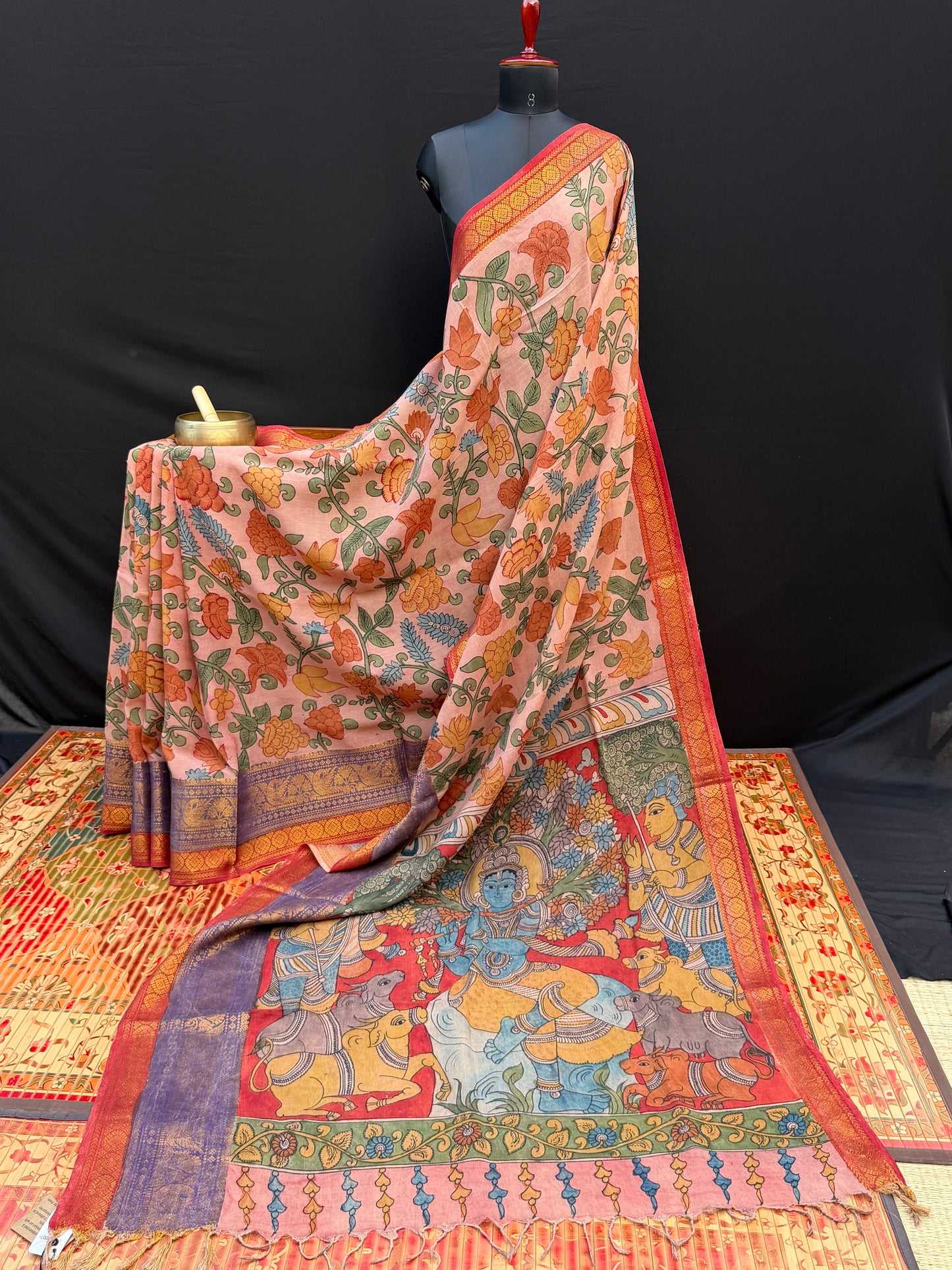 Silkcotton Penkalamkari Saree