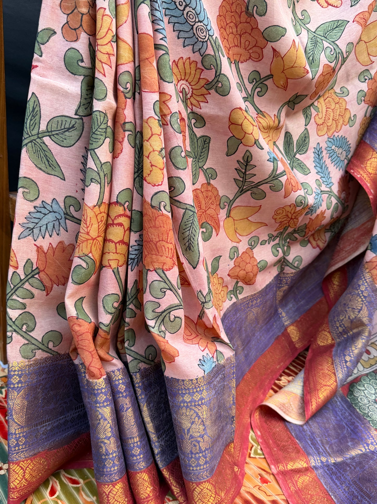 Silkcotton Penkalamkari Saree