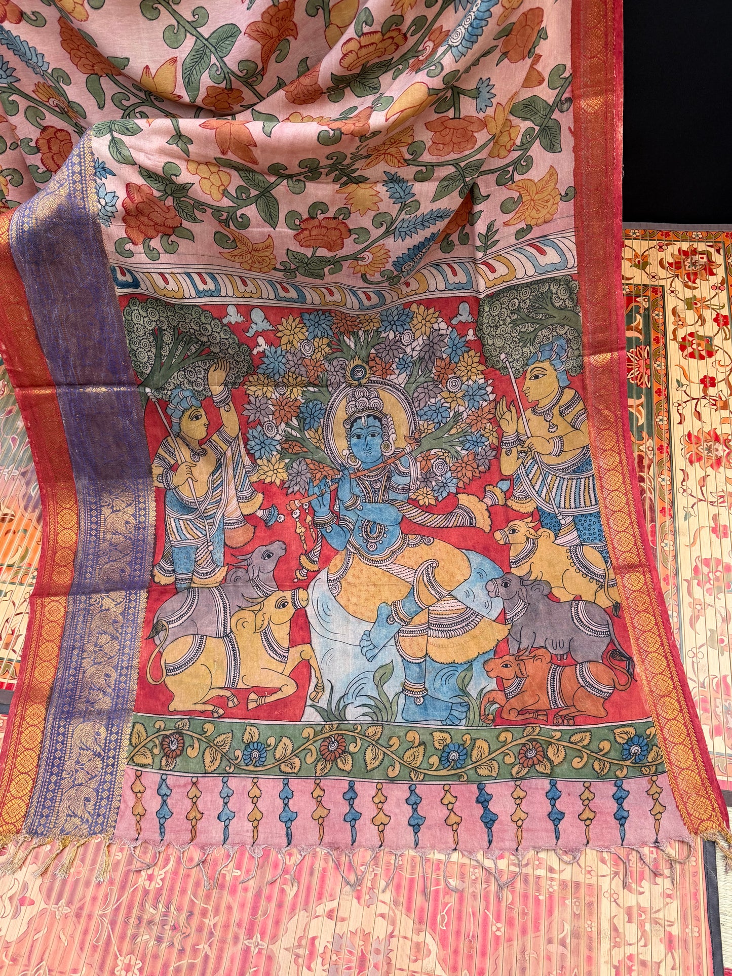 Silkcotton Penkalamkari Saree