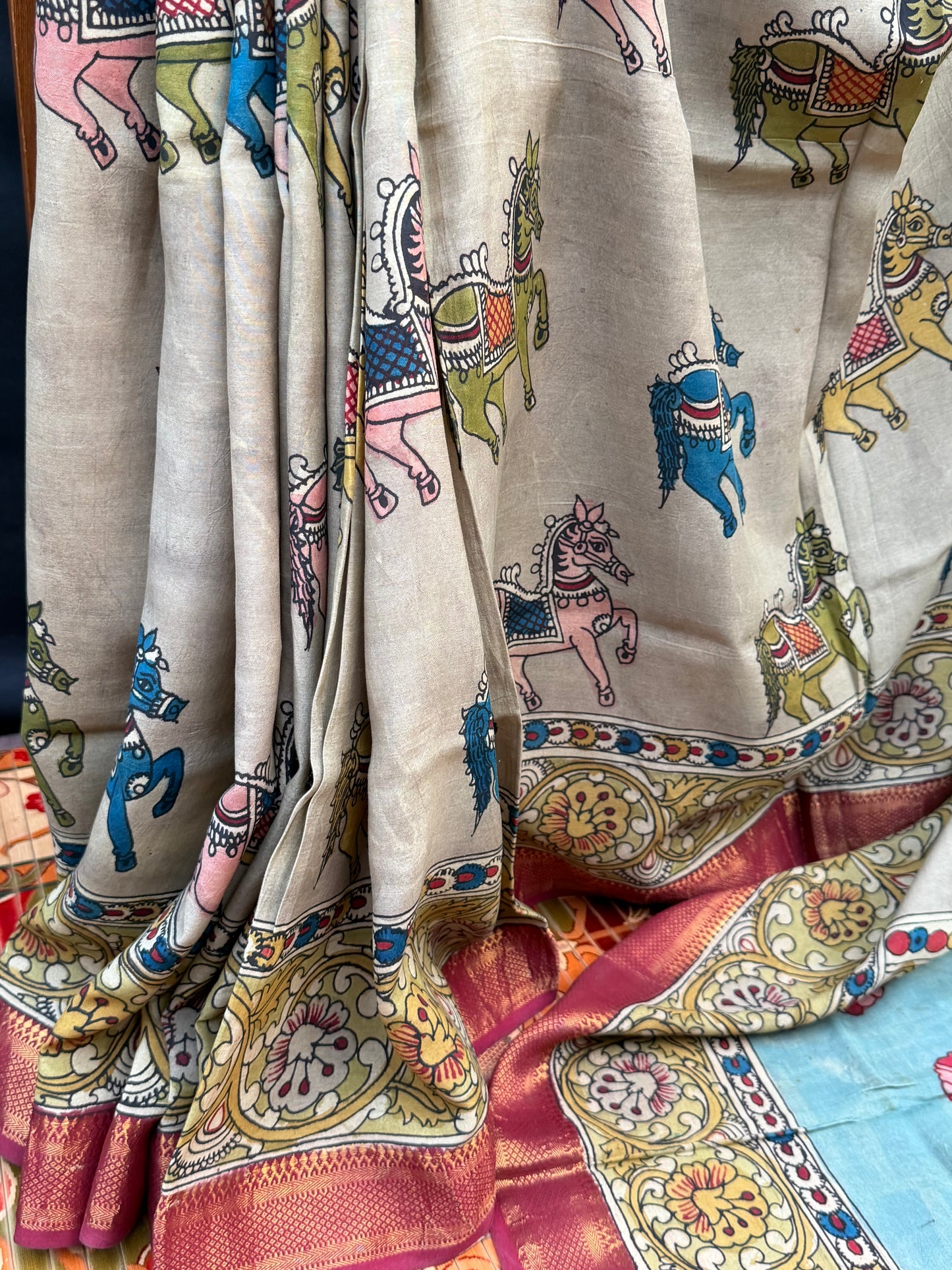 Silkcotton Penkalamkari Saree