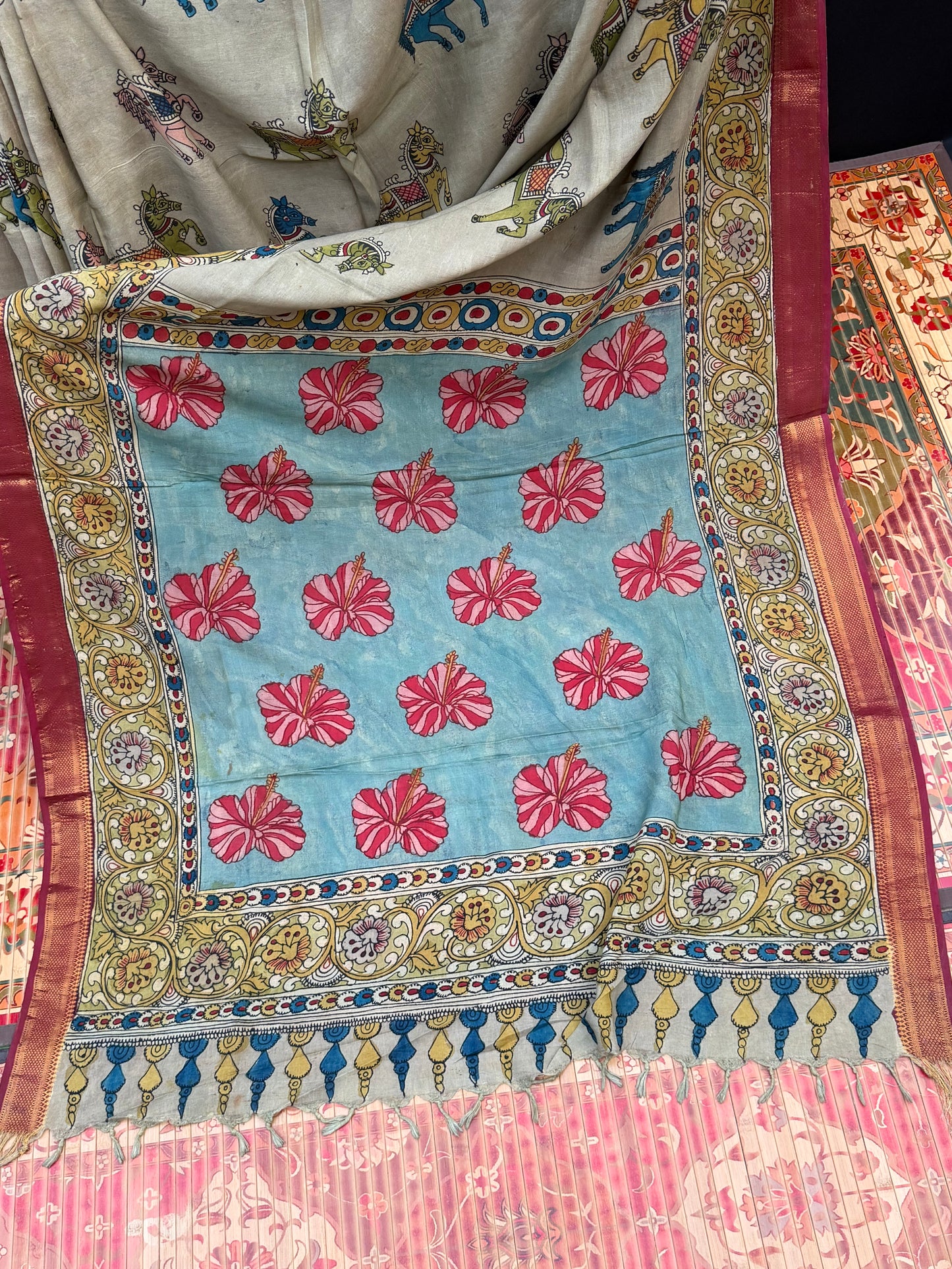 Silkcotton Penkalamkari Saree