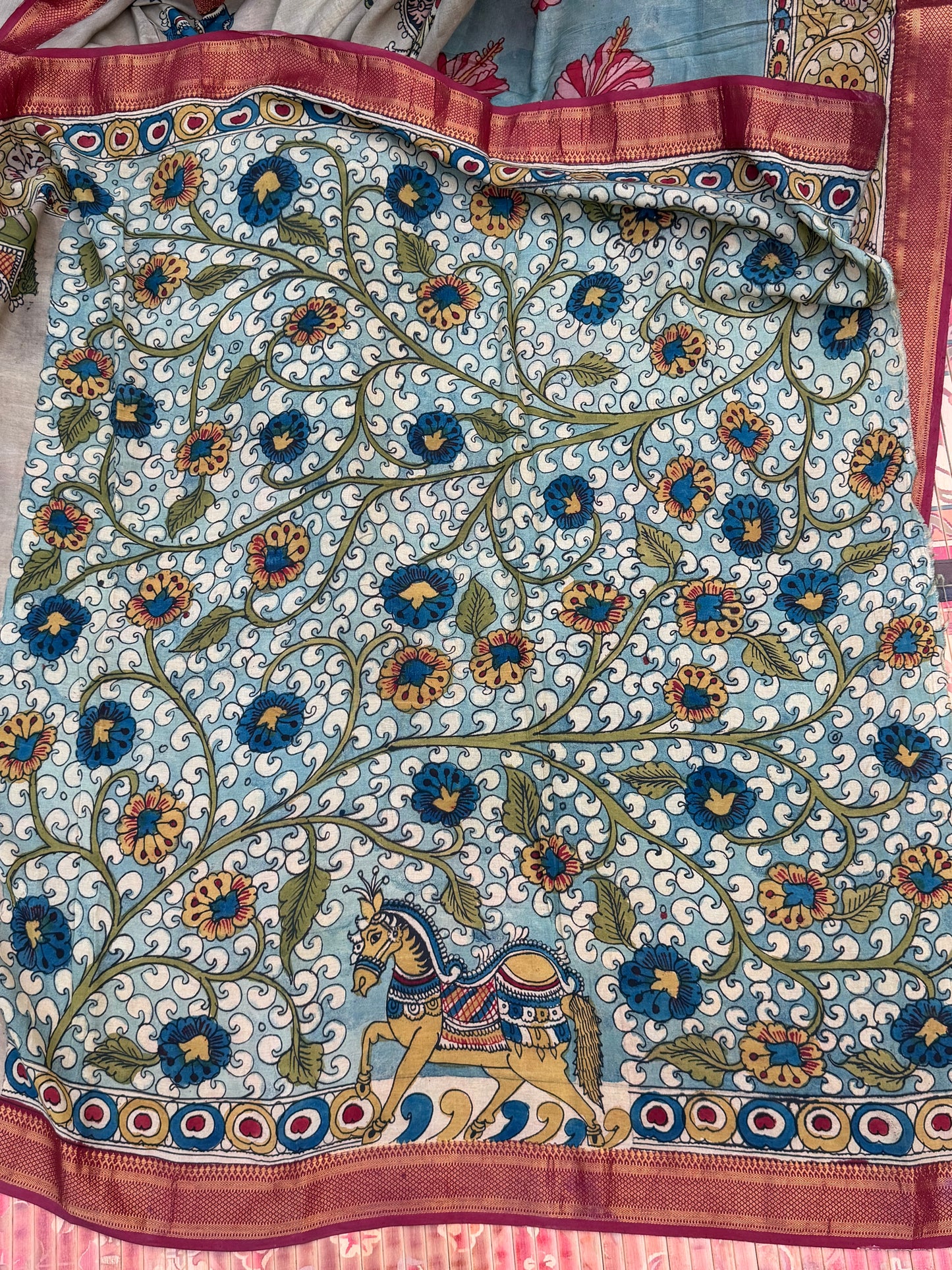 Silkcotton Penkalamkari Saree