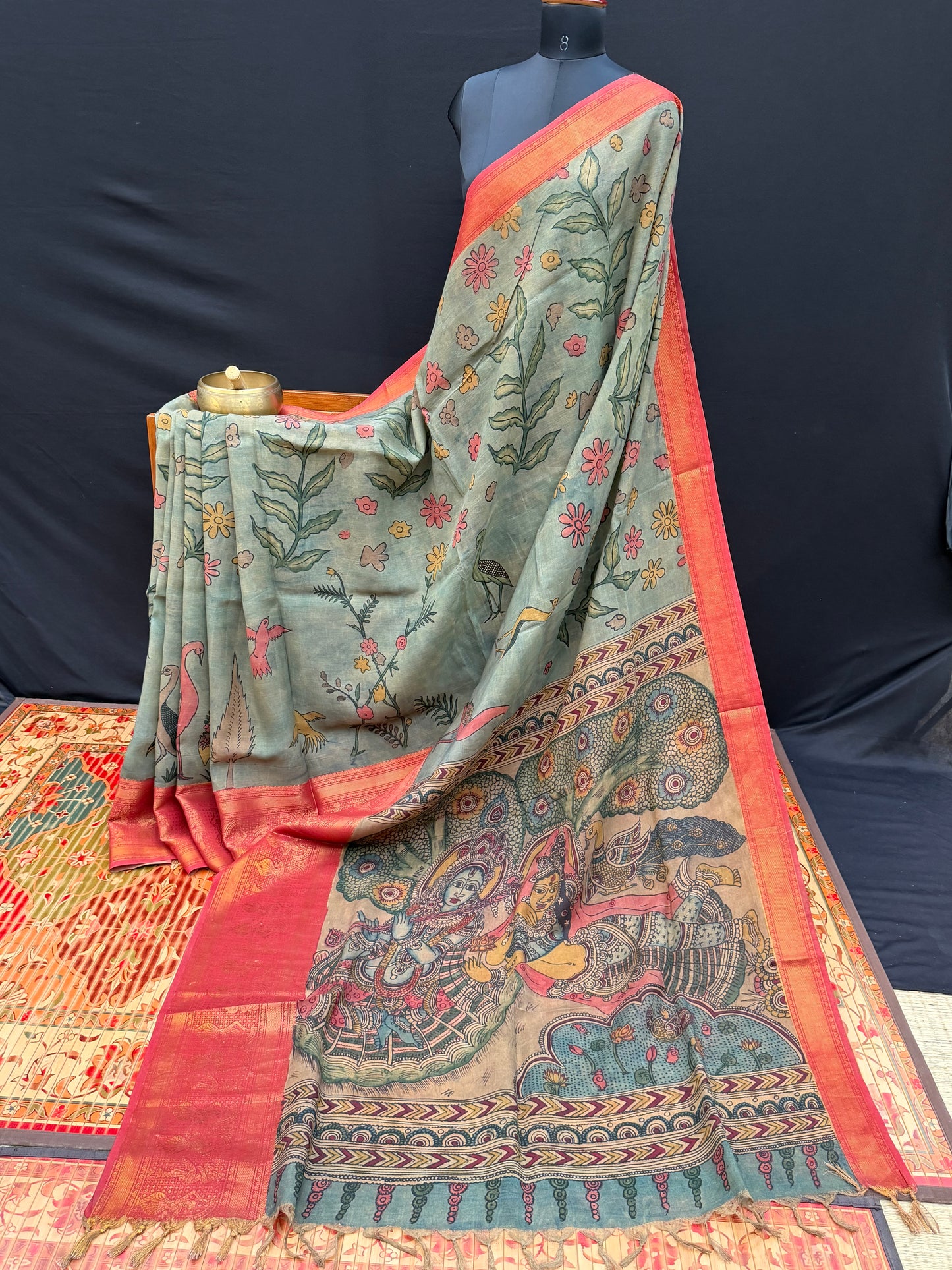 Silkcotton Penkalamkari Saree