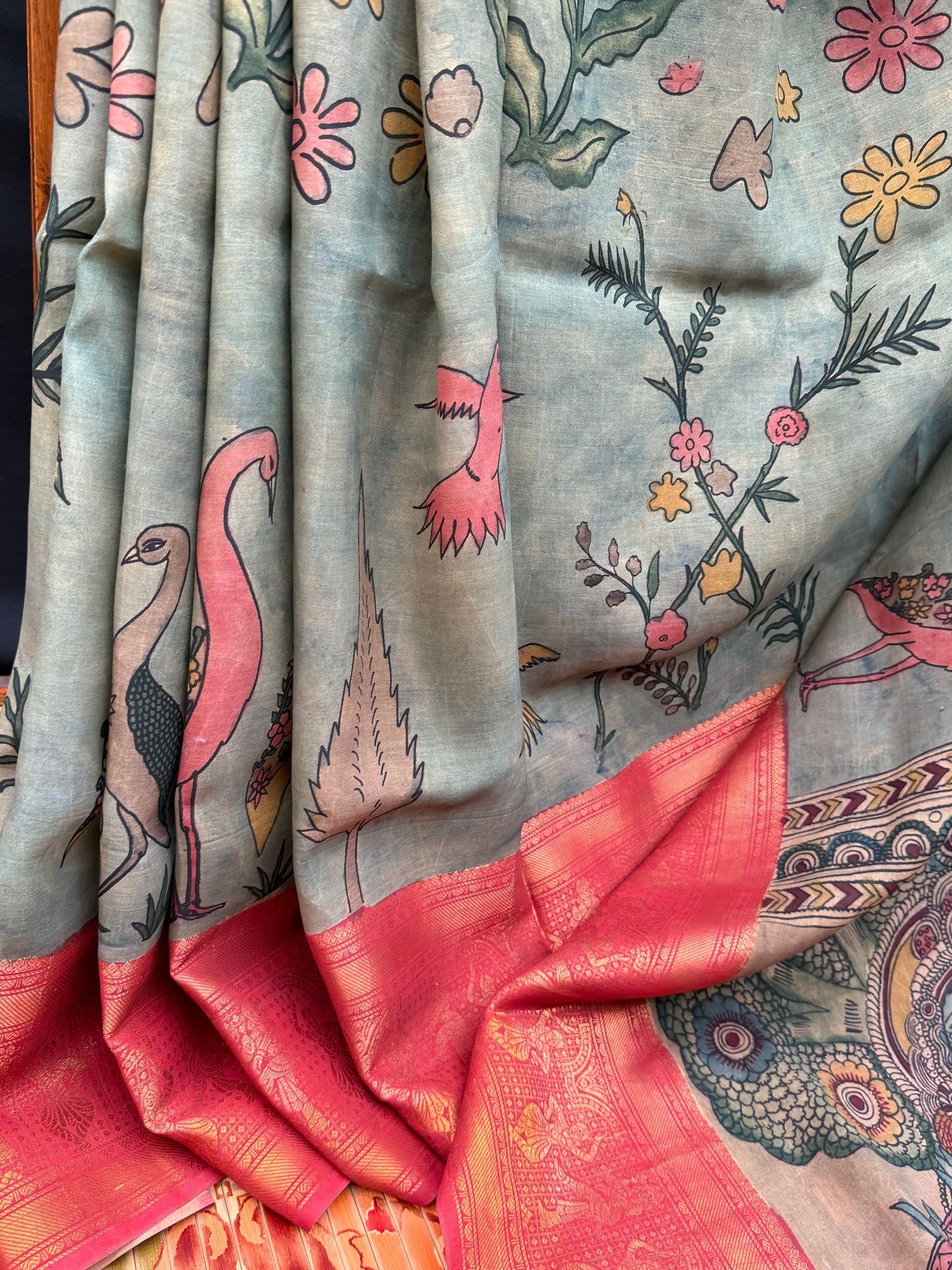 Silkcotton Penkalamkari Saree