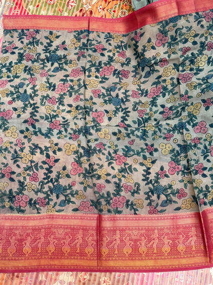 Silkcotton Penkalamkari Saree