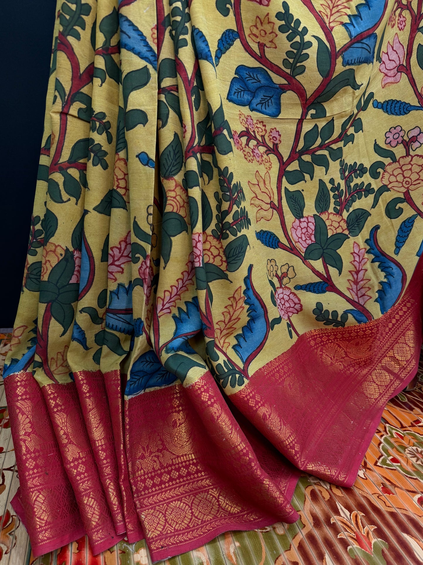 Silkcotton Penkalamkari Saree