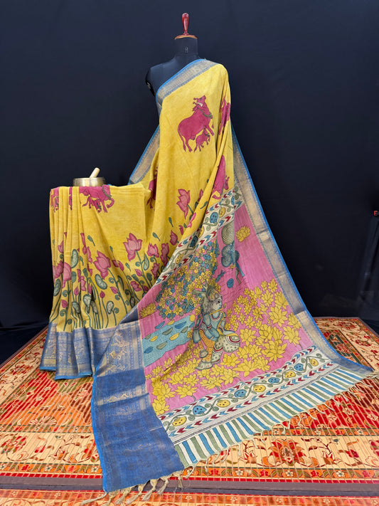 Silkcotton Penkalamkari Saree