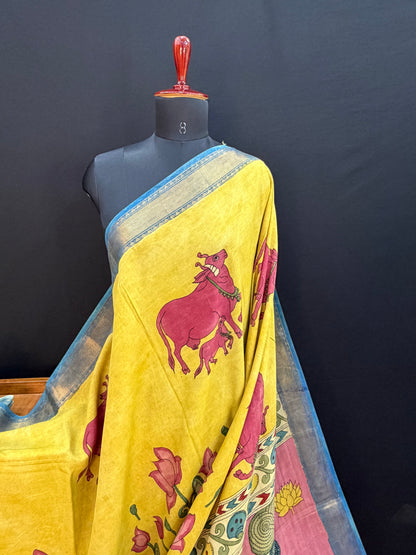 Silkcotton Penkalamkari Saree