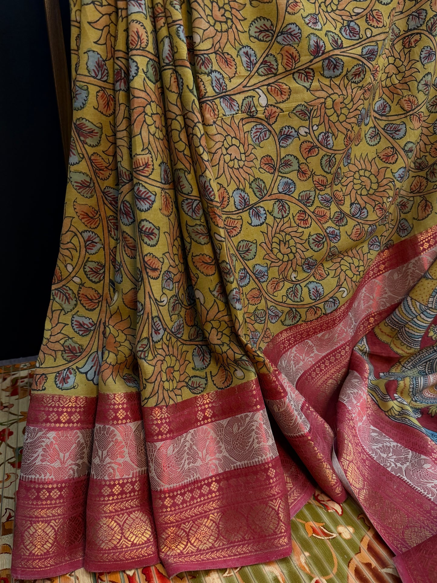 Silkcotton Penkalamkari Saree