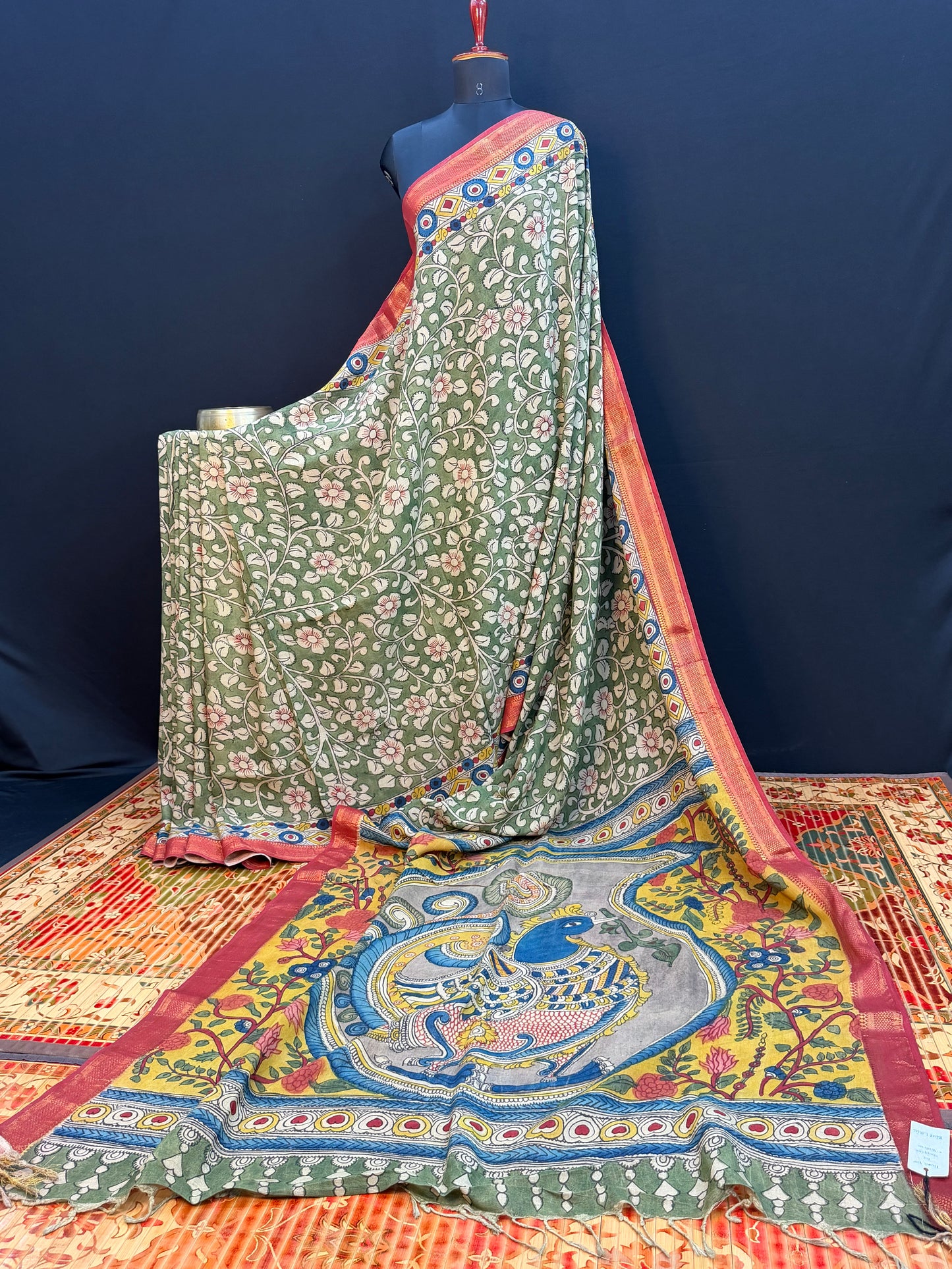 Silkcotton Penkalamkari Saree