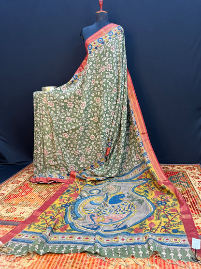 Silkcotton Penkalamkari Saree