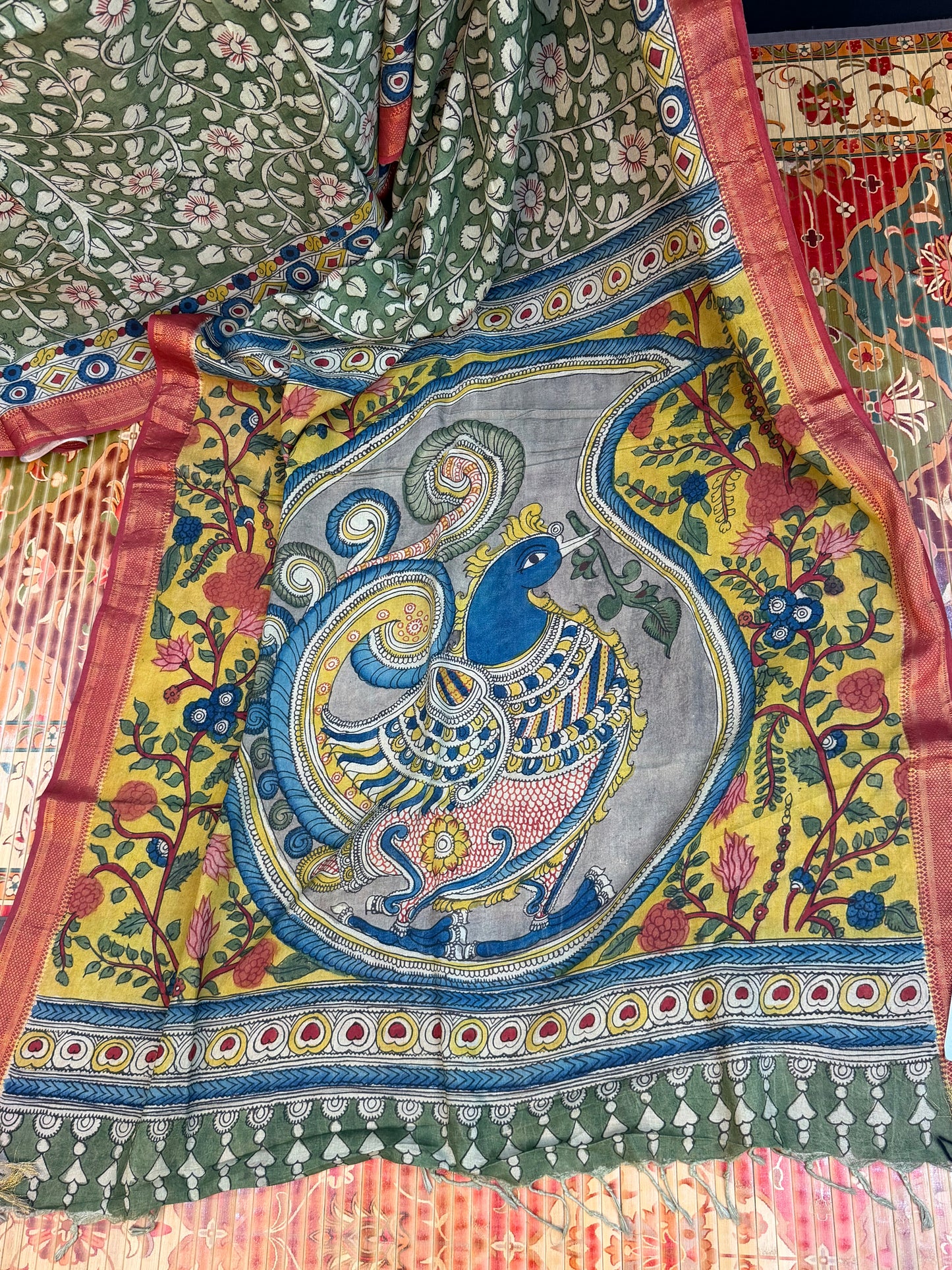 Silkcotton Penkalamkari Saree