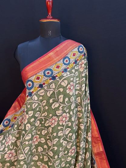 Silkcotton Penkalamkari Saree