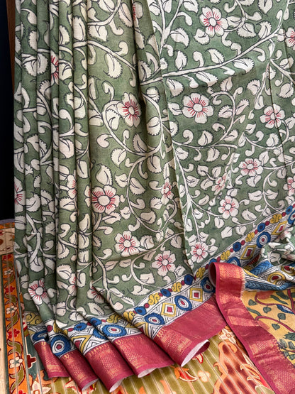 Silkcotton Penkalamkari Saree