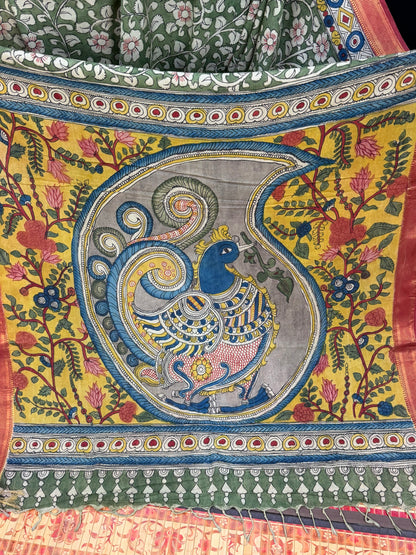 Silkcotton Penkalamkari Saree