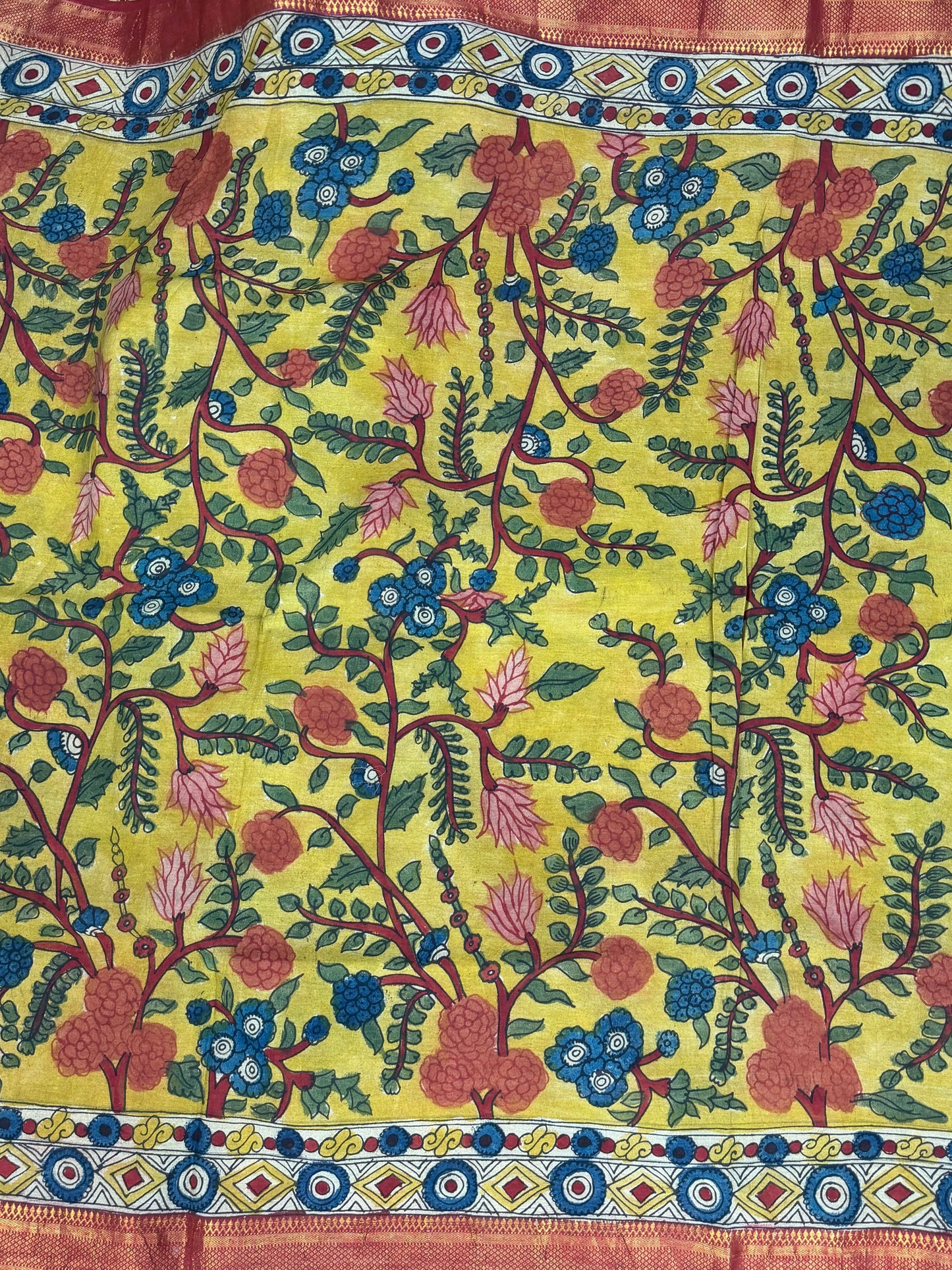 Silkcotton Penkalamkari Saree