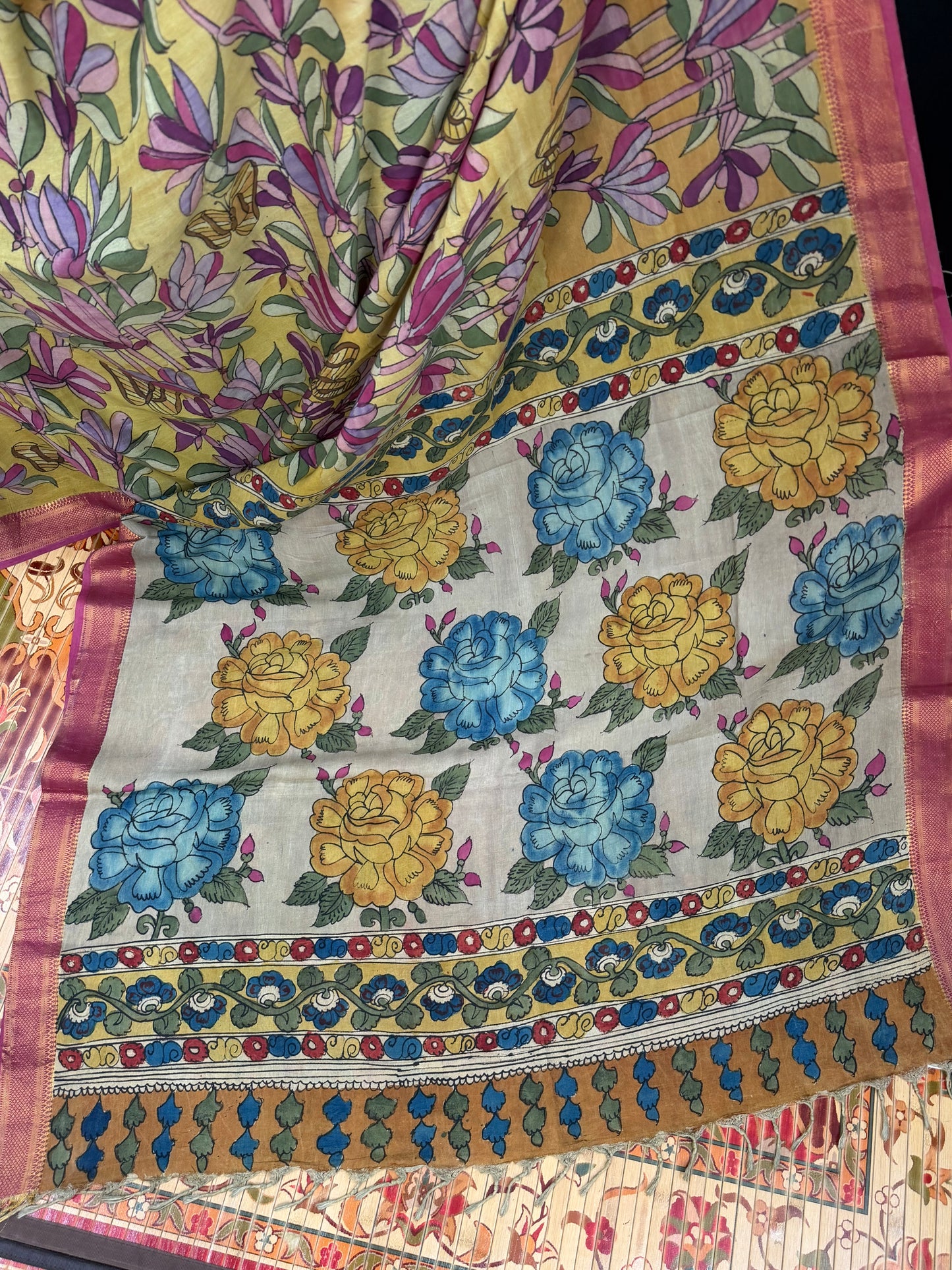 Silkcotton Penkalamkari Saree