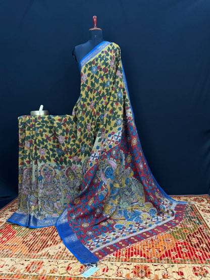 Silkcotton Penkalamkari Saree