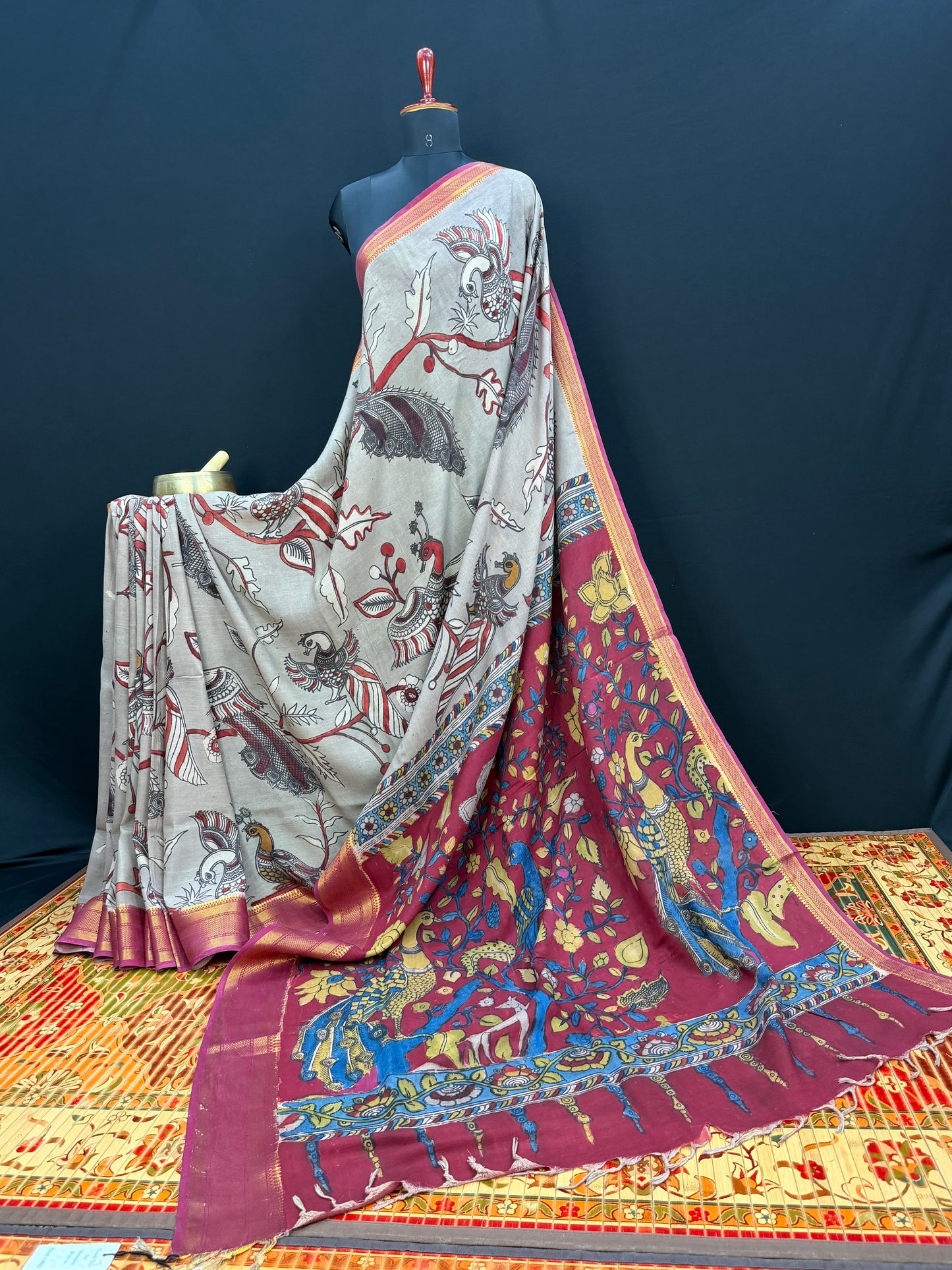 Silkcotton Penkalamkari Saree
