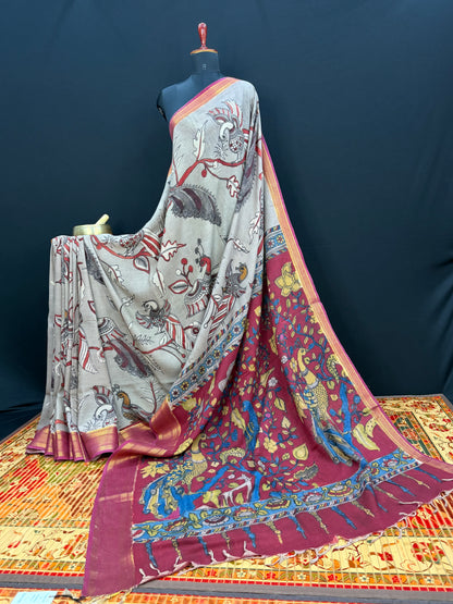 Silkcotton Penkalamkari Saree