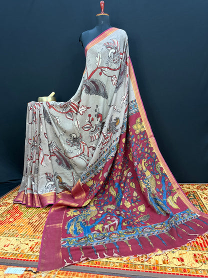 Silkcotton Penkalamkari Saree