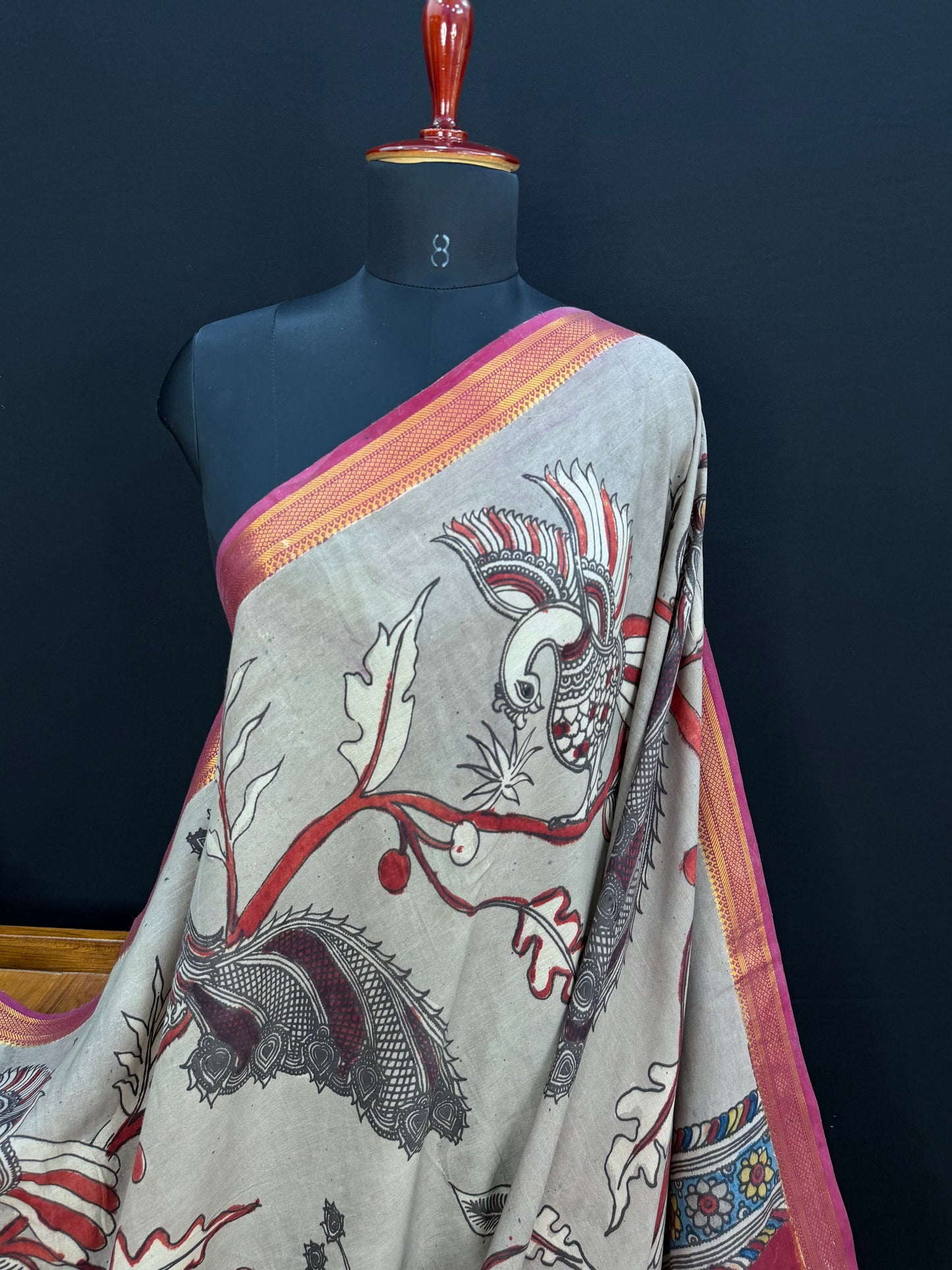 Silkcotton Penkalamkari Saree