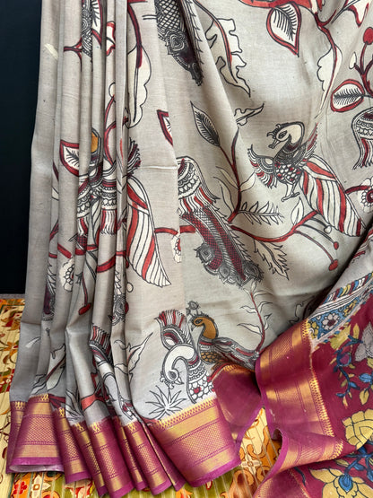 Silkcotton Penkalamkari Saree