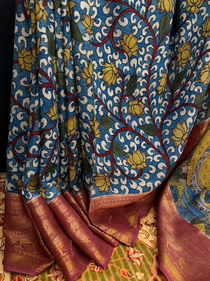 Silkcotton Penkalamkari Saree