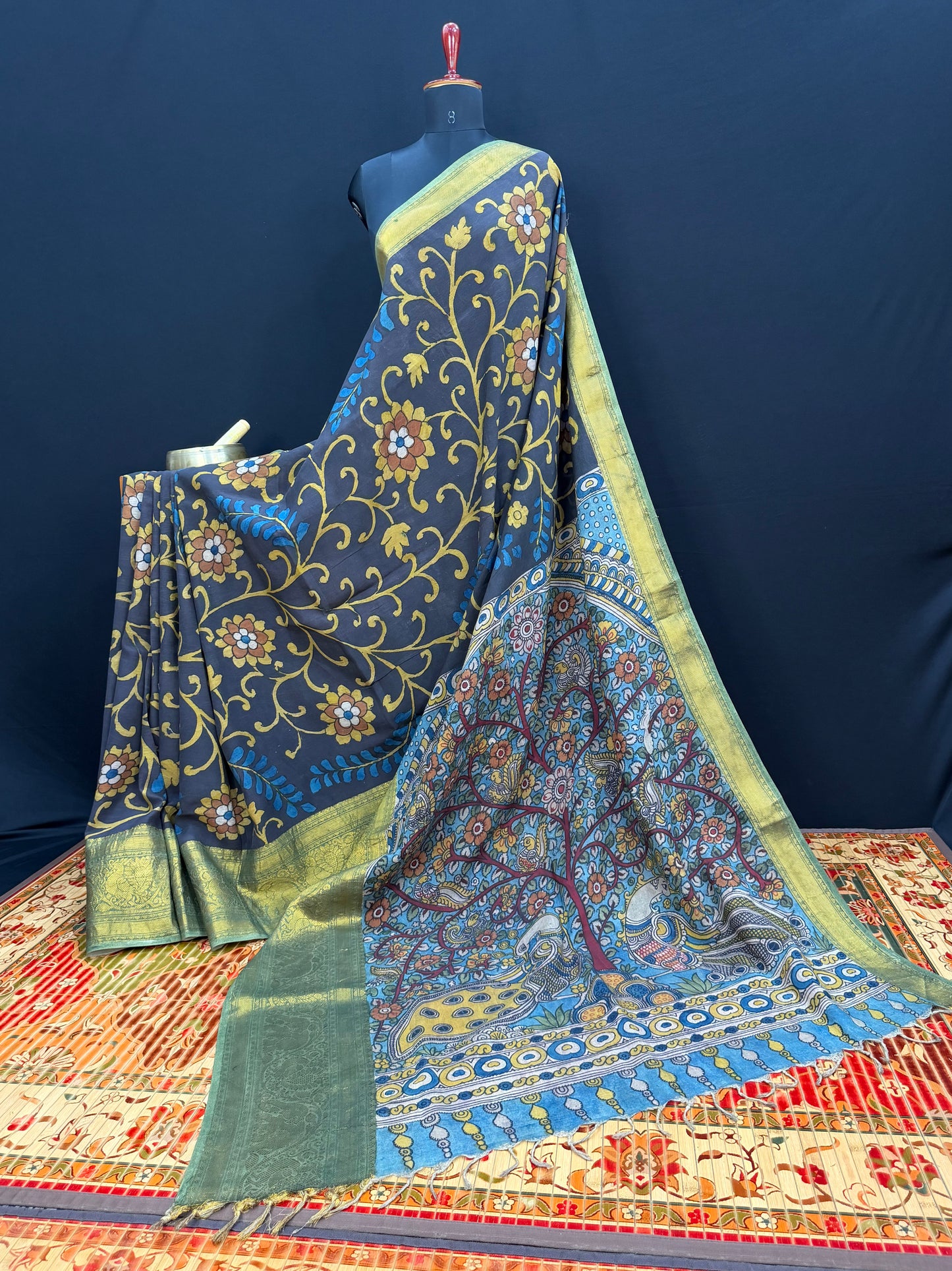 Silkcotton Penkalamkari Saree