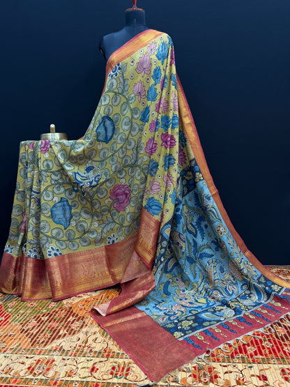 Silkcotton Penkalamkari Saree