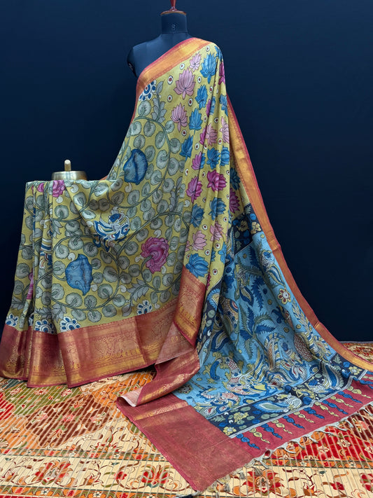 Silkcotton Penkalamkari Saree
