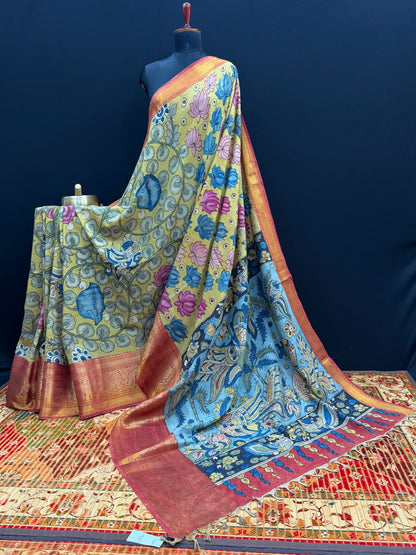 Silkcotton Penkalamkari Saree