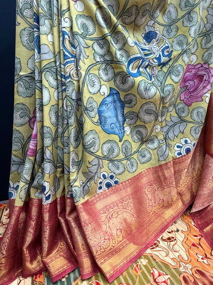 Silkcotton Penkalamkari Saree