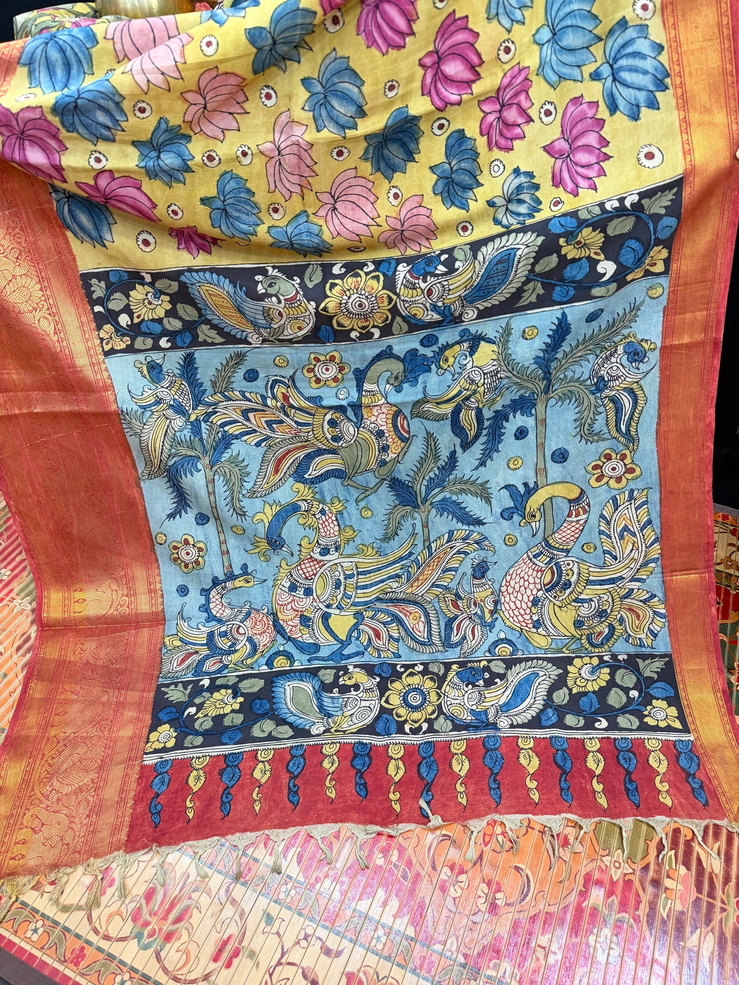 Silkcotton Penkalamkari Saree