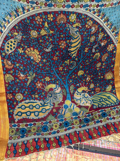 Silkcotton Penkalamkari Saree