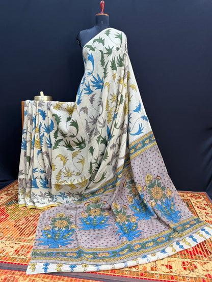 Silkcotton Penkalamkari Saree