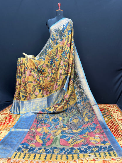 Silkcotton Penkalamkari Saree