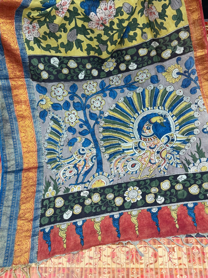 Silkcotton Penkalamkari Saree