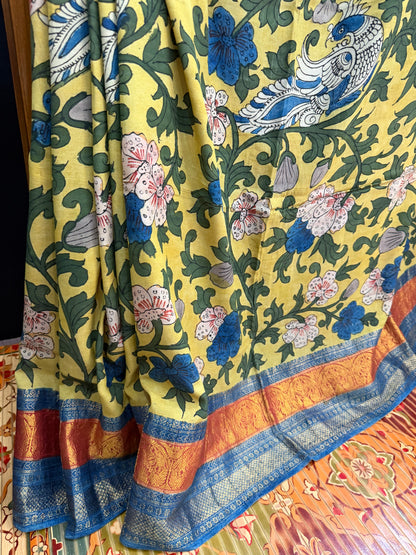 Silkcotton Penkalamkari Saree