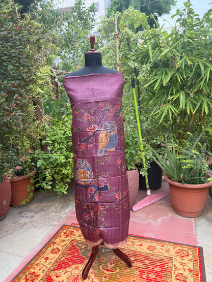Pure silk hand-batik kurta and dupatta set