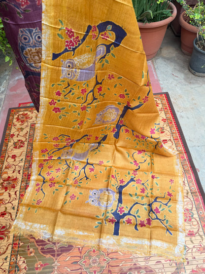 Pure silk hand-batik kurta and dupatta set