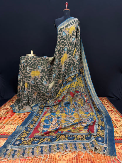 Silkcotton Penkalamkari Saree